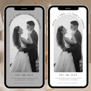 Save the Date E-invite Template, Digital Invite, Electronic Save the Date, Instant Download - Arch Photo