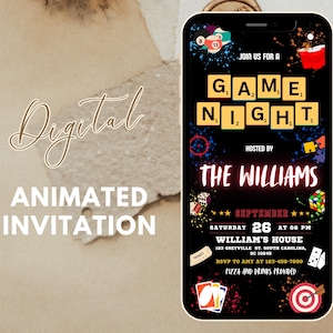 Editable Game Night Invitation: Printable Board Game Party (Instant Download)