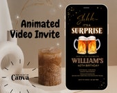 Beer Surprise Birthday Invitation: Editable Adult Party Invite (Digital Download)