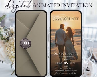 Digital Wedding Invitation Template – Animated Save the Date Video Evite