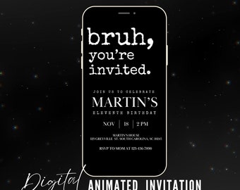Editable Birthday Invitation Template - Printable Birthday Party Invitations - Digital Bday Party Invite Template - Bruh, You're Invited