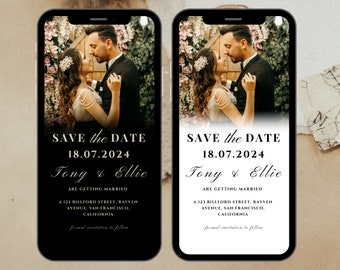 Minimalist Save the Date E-Invite Template (Digital Download)