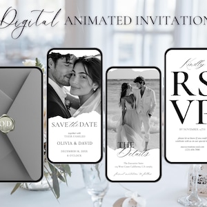 Digital Wedding Invitation Template, Animated Save The Date Video Invite, Canva Template, Wedding Date Evite, Getting Married Digital Invite