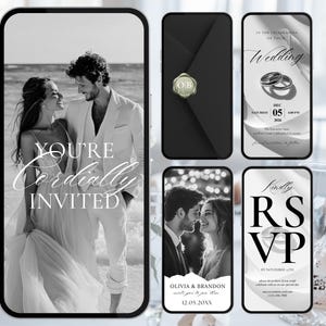Animated Wedding Invitation Video Custom Wedding Digital Invitation Editable Digital Canva Template Electronic Wedding Video Invitation