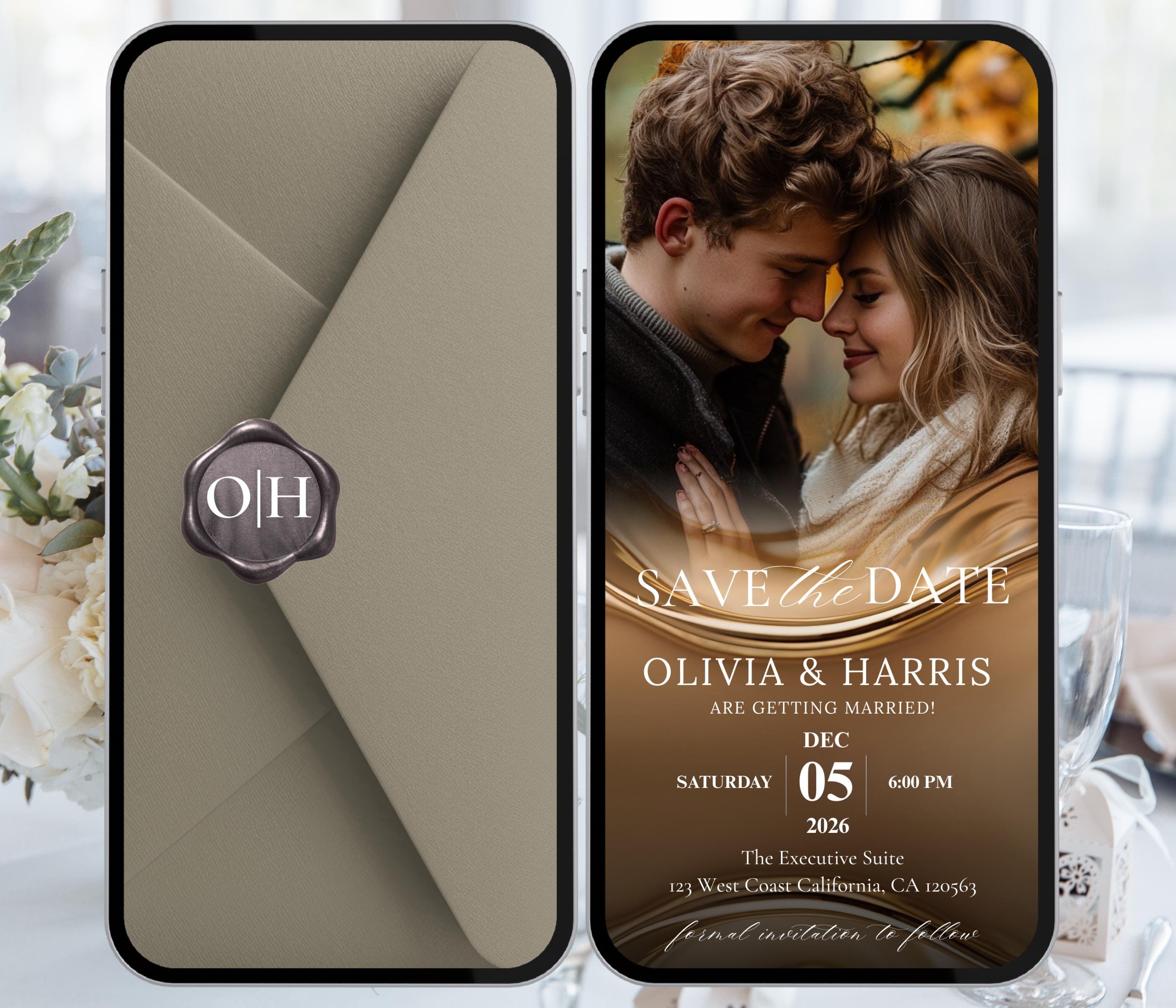 Video Invites Animated Wedding Invitation Video Custom Wedding Digital Invitation ...