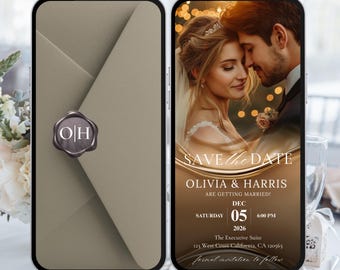 Animated Wedding Invitation Video: Editable Canva Template (Digital Download