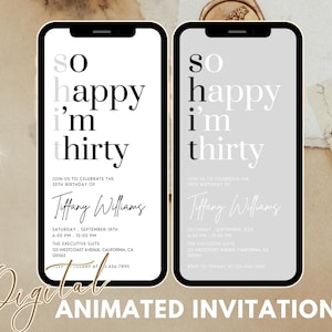 Digital 30th Birthday Invitation For men women, 30 Invite Ecard, 30th E-Invite, 30th Birthday Evite, 30th Party Invitation 30th Party Invite