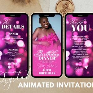 Digital Birthday Dinner invitation, Birthday Dinner, Digital Birthday Party Invite, Editable Template, Text, Birthday Party, text evite