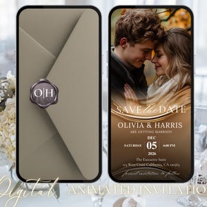 Animated Wedding Invitation Video Custom Wedding Digital Invitation Editable Digital Canva Template Electronic Wedding Video Invitation