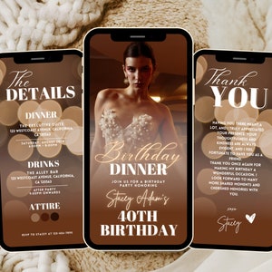 Digital Birthday Dinner invitation, Birthday Dinner, Digital Birthday Party Invite, Editable Template, Text, Birthday Party, text evite