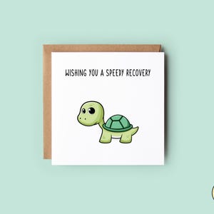 Wishing You A Speedy Recovery Card | Get Well Soon Card | Turtle Get Well Card | For Him, For Her | Recovery Card