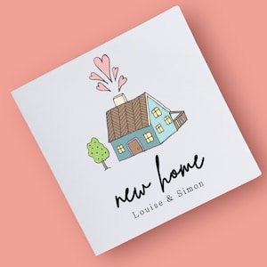 Carte personnalisée pour nouvelle maison, carte de pendaison de crémaillère, carte mignonne pour le jour du déménagement dans une première nouvelle maison