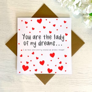 Vous êtes la femme/l'homme de mes rêves | carte postale pour lui | carte postale pour elle | Carte d'anniversaire drôle | Carte d'anniversaire drôle