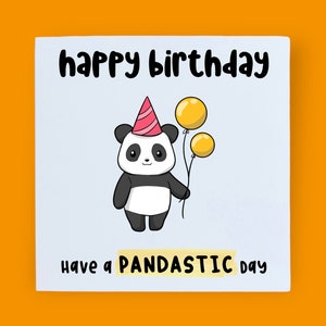 Panda Happy Birthday Card | Funny Birthday Card | For Him, For Her