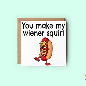 Carte drôle de femme | carte d'anniversaire | carte postale pour elle | carte d'anniversaire grossière | Carte de Saint Valentin | Tu me fais gicler une saucisse