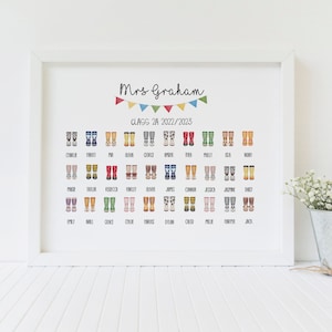 Personalised Teacher Thank You Print: Class Gift, Student Names
