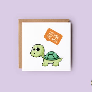 Wishing You Well Card | Get Well Soon Card | Turtle Get Well Card | For Him, For Her | Recovery Card