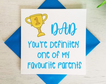 Un de mes parents préférés | Carte drôle de fête des pères | carte d'anniversaire de papa | carte pour papa | Carte pour lui