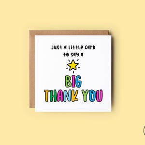 Carte de remerciement, carte de professeur, juste un petit merci, meilleur ami, fin d'école