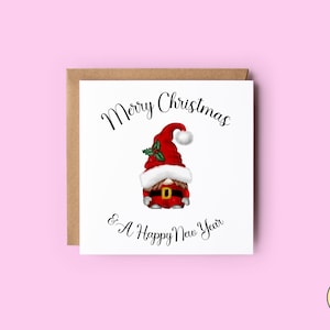 Gonk Christmas Card | Merry Christmas | Christmas Card For Friend | Cute Christmas Card | Merry Christmas & A Happy New Year