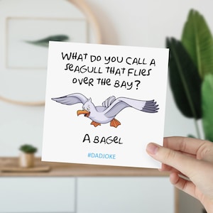 Carte de fête des pères drôle, carte de papa, carte pour lui, carte d'anniversaire de papa, comment appelez-vous une carte de mouette