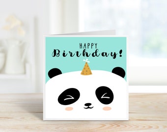 Happy Birthday Panda Card | Cute Birthday Card | Card For Him | Card For Her | Happy Birthday Card