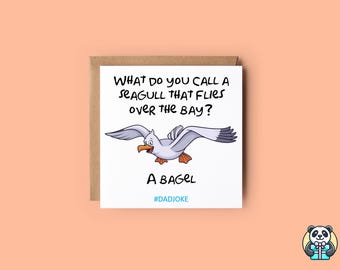 Funny Seagull Dad Joke Card - Father's Day Card