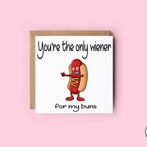 Carte drôle de mari | carte d'anniversaire | carte postale pour lui | carte d'anniversaire grossière | Saint Valentin | Seulement de la saucisse fumée pour mes petits pains