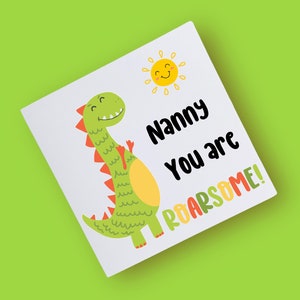 Nounou vous êtes rugissant | carte dinosaure | carte pour la fête des mères | Anniversaire de mamie | Du petit-fils | De la petite-fille