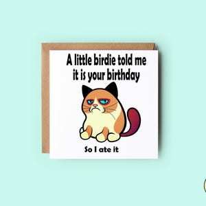 Birthday Card | Funny Birthday Card| Grumpy Cat Card | Cat Birthday Card | Card For Him | Card For Her