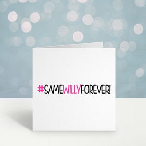 même carte de fiançailles Willy Forever | Rude Hen Do carte ou shower de bébé | Carte cerf drôle