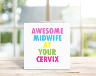 Midwife Card | Thank You Midwife Card | New Baby Card | Funny Thank You Card For Midwife | Awesome Midwife