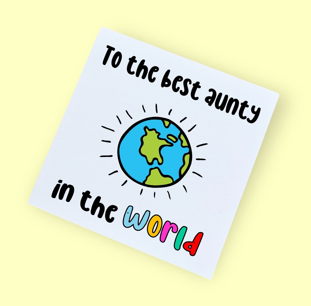 The Best Aunty in the World Birthday Card | Aunty Birthday Card - Etsy