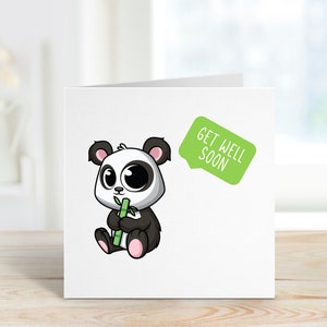 Guérir bientôt de la carte | Carte de rétablissement panda | Pour lui, pour elle | Carte de récupération | Carte de rétablissement
