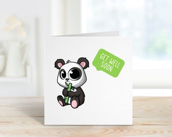 Get Well Soon Card | Panda Get Well Card | For Him, For Her | Recovery Card | Get Better Soon Card