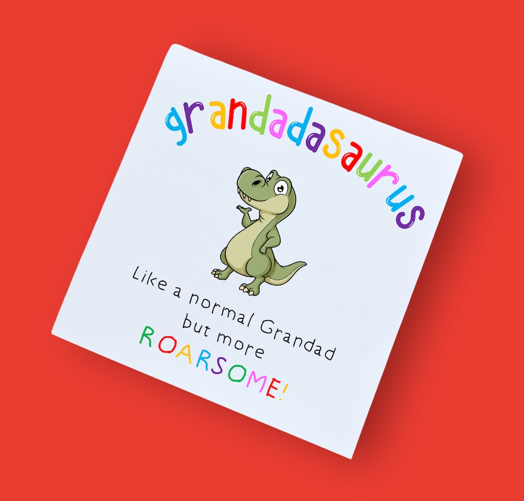 Grandadasaurus Card Grandad Card, Grandad Birthday Card, Card for Him, Amazing Grandad ...