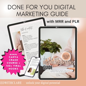 Done for You: Digital Marketing Guide/eBook w/ Master Resell Rights (MRR) and Private Label Rights (PLR) - a Digital Marketing (DFY) Product