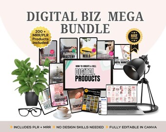 PLR MRR Digital Product Bundle | Canva Templates, Marketing Guides