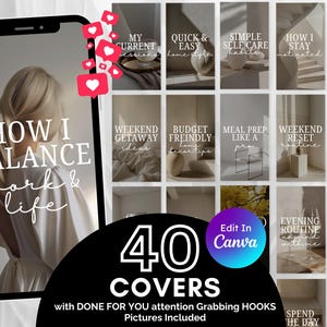Reel Covers with Hooks for Digital Marketing: Instagram Reel Template Covers | Faceless Marketing, Canva Template, Private Label Rights PLR