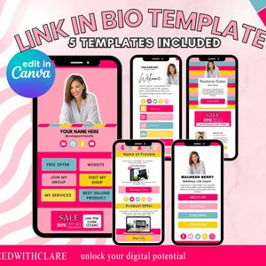 Link in Bio Template Canva - Links Website - Instagram Landing Page - Canva Website Template - Small Business Bio Link