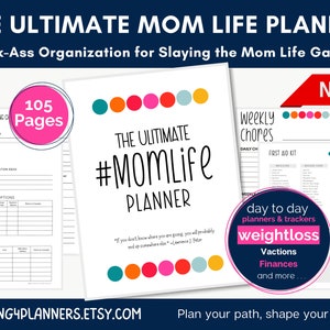 Busy Mom Planner, Home Management Planner Printable, Household Binder, Cleaning Planner