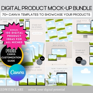 Canva Digitale Produkt-Mockup-Vorlagen | Etsy Artikel-Mockups (Digitaler Download)