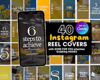 Instagram Reel Covers: 40 Faceless Marketing Templates (Canva)