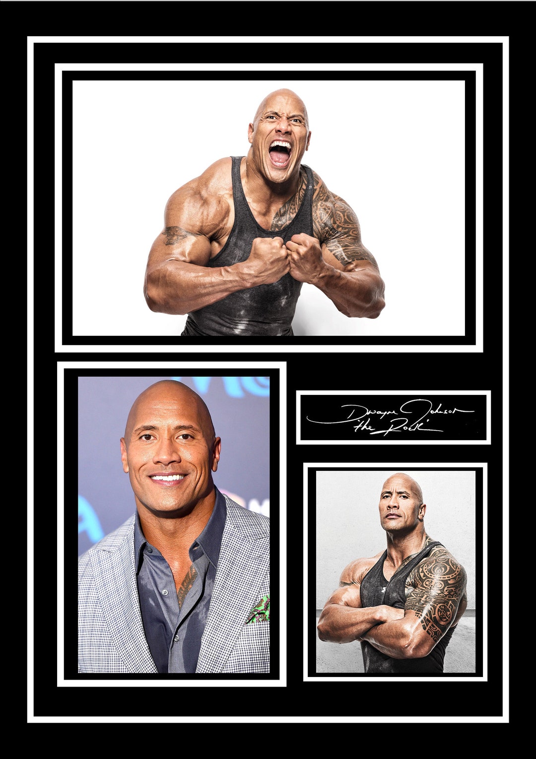 Great Quality Dwayne Johnson the Rock Signed / Autographed. Stunning