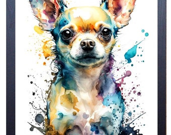 Beautiful vivid fine art print of a Chihuahua painting (picture 1)