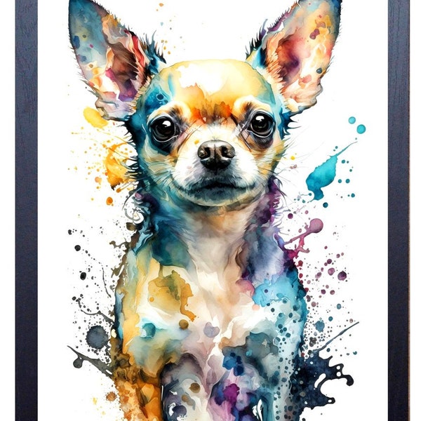 Belle impression d'art vive d'une peinture de chihuahua (image 1)