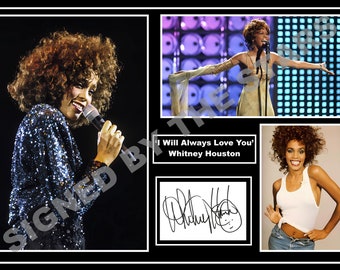 Great quality Whitney Houston Signed / Autographed. Stunning quality print