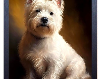 Beautiful vivid fine art print of a West Highland Terrier (Westie) Painting (picture 6)