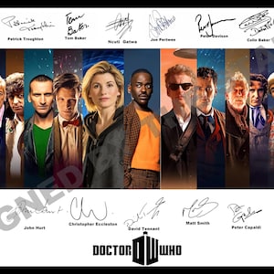 All new for 2024 Doctor Who Signed / Autographed Stunning quality print. Includes New Doctor. All Doctors ( Dr Who )