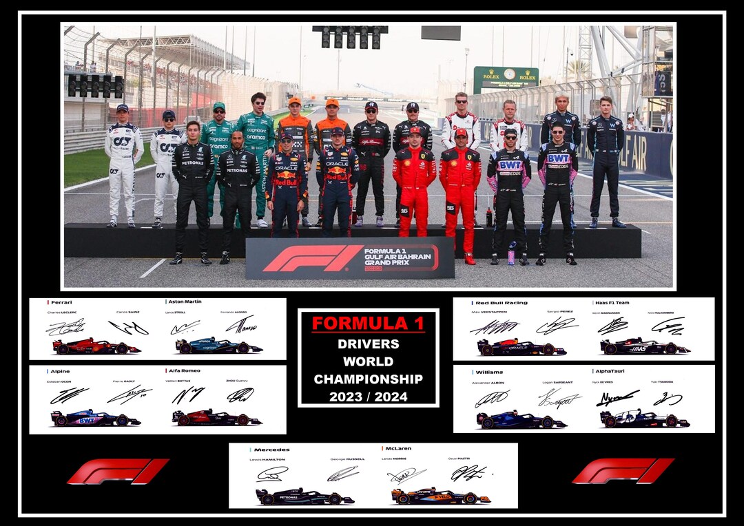 All New for 2024 Formula 1 Drivers Stunning Signed Autographed Print ...
